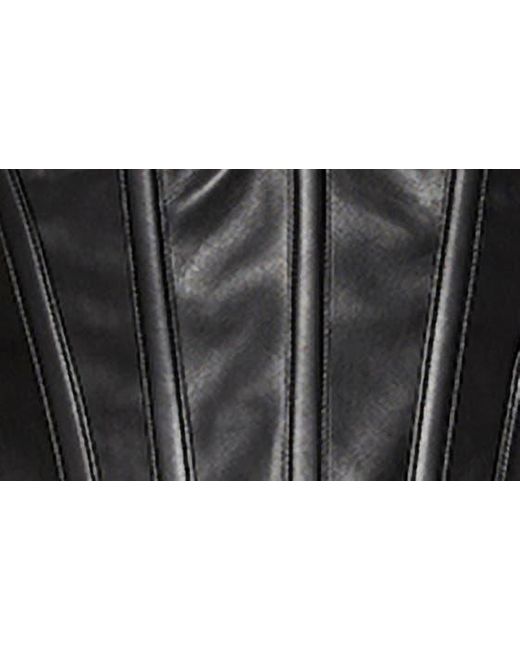 Bardot Black Faux Leather Corset Bustier Top
