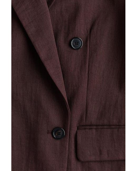 H&M Brown Double-Breasted Blazer