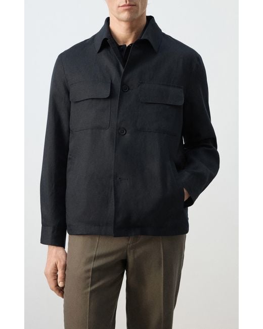 Mango Black Rucked Back Jacket for men
