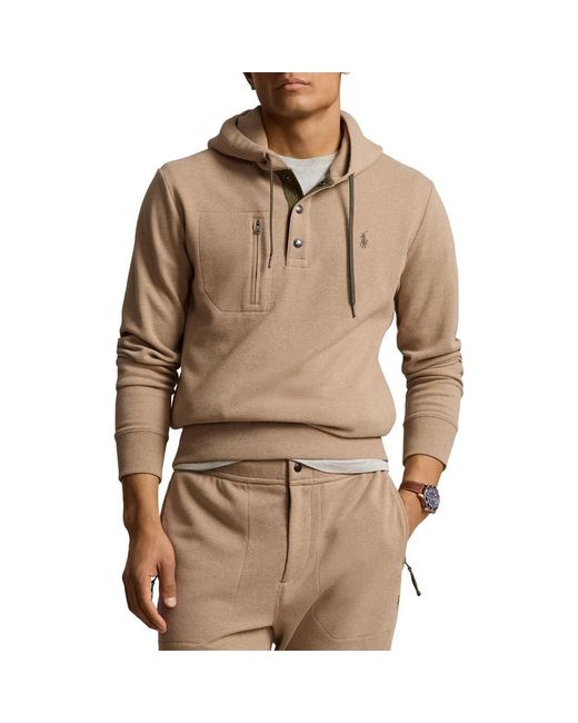 Polo Ralph Lauren Expedition Terry Henley Hoodie in Brown for Men