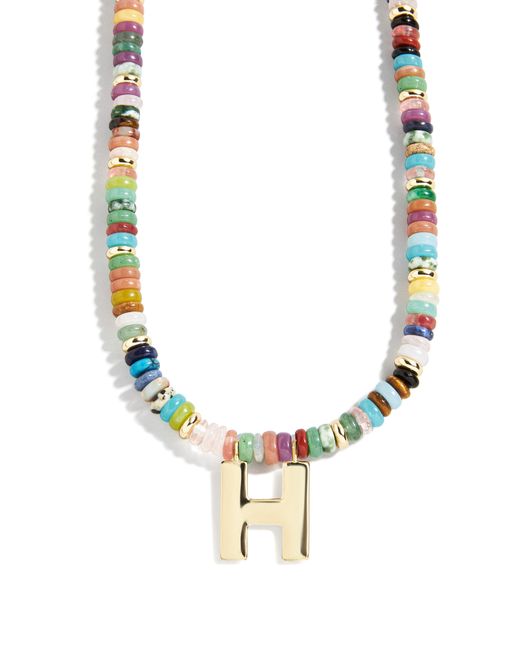 BaubleBar Blue Marcella Initial Necklace