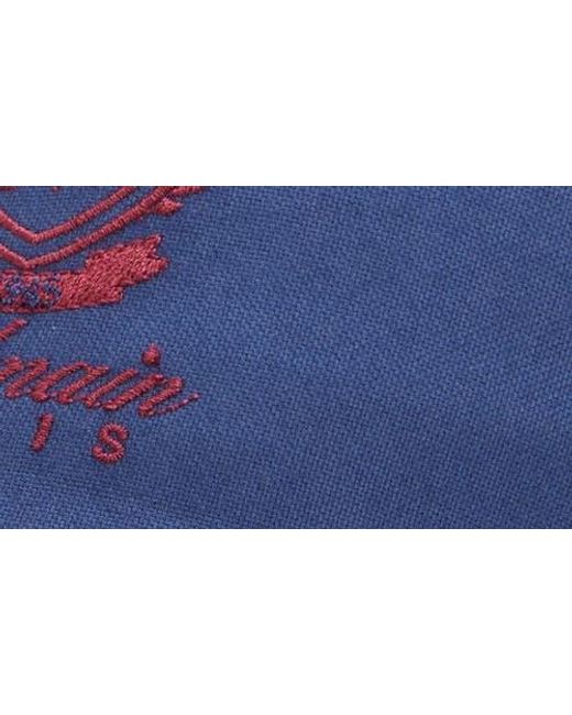 Balmain Blue College Emblem Embroidered Adjustable Cotton Baseball Cap for men