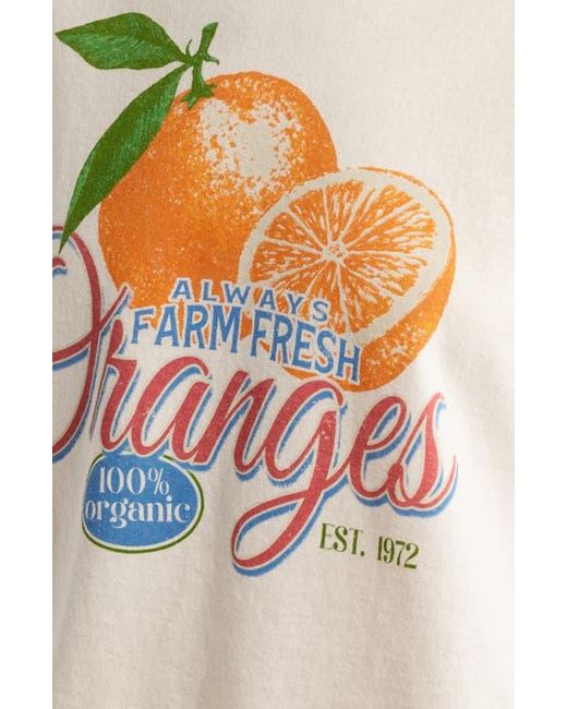 THE VINYL ICONS White Oranges Cotton Graphic T-Shirt