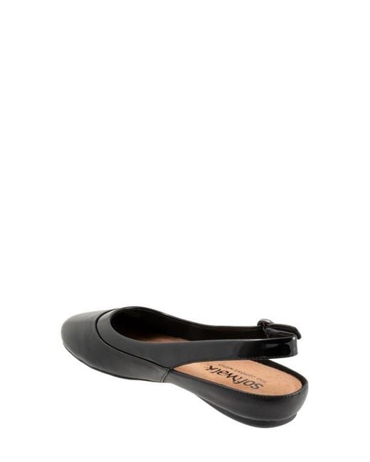 Softwalk® Black Sheffield Slingback Flat