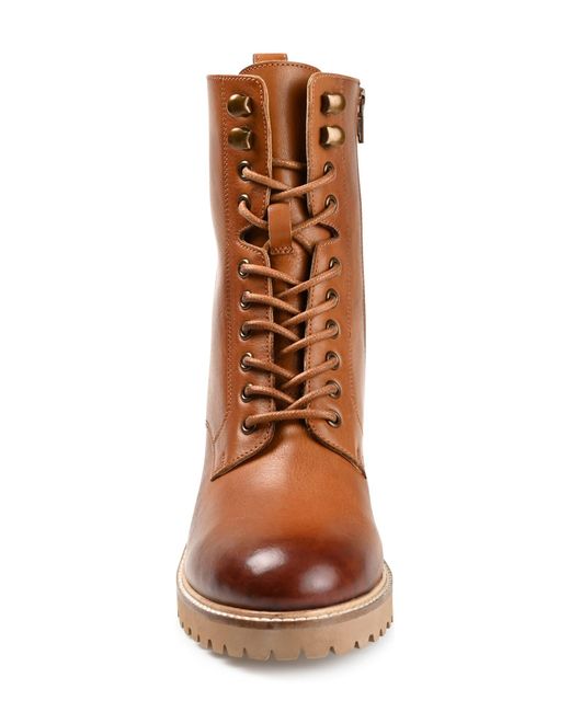 Journee Signature Brown Malle Lace-up Boot