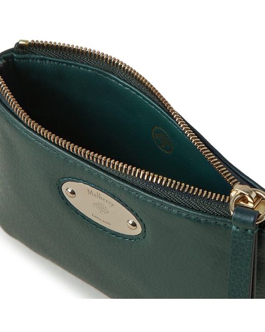 Mulberry Green Plaque Leather Coin Pouch