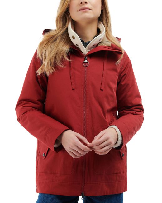 Barbour Red Bilton Waterproof Jacket