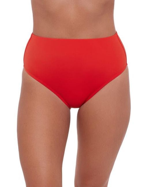 S3 Red High Waist Classic Swim Bottoms