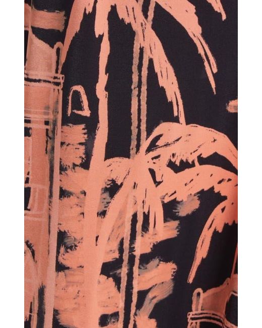 Johanna Ortiz Multicolor Nuestra Tierra Landscape Print Cutout Shiny Jersey Dress