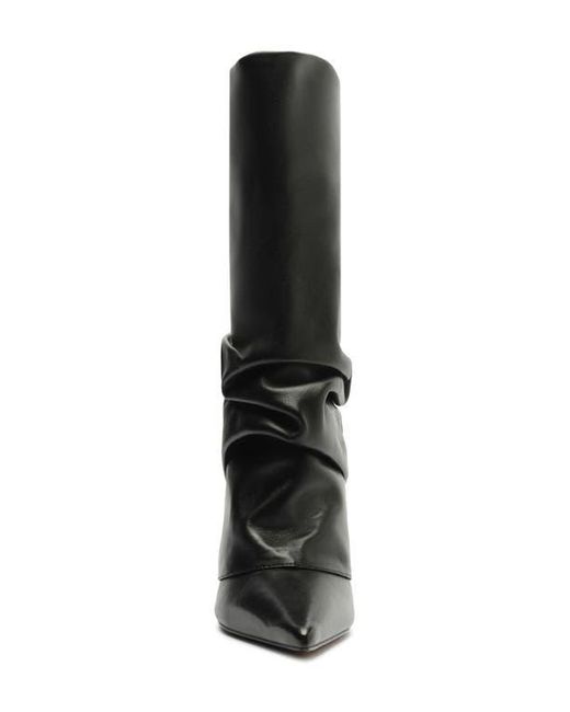 SCHUTZ SHOES Black Mikki Up Cloak Pointed Toe Boot