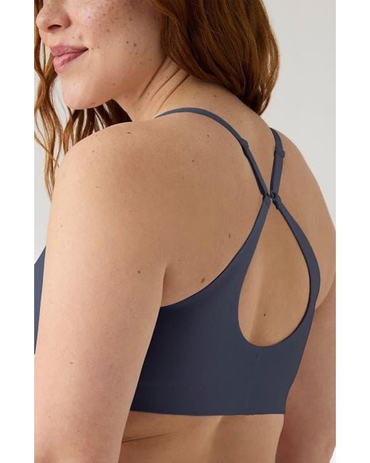 True & Co. Blue Soft Form Square Neck Wireless Bra