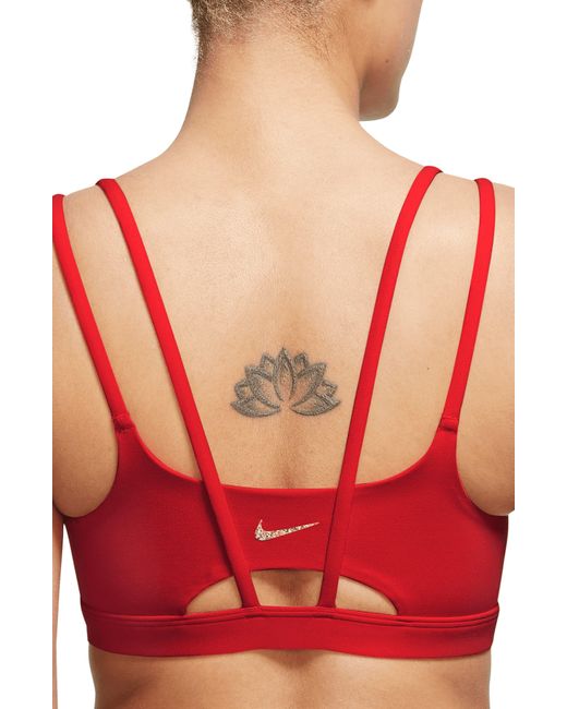 Nike Dri-fit Alate Ellipse Sports Bra in Red | Lyst