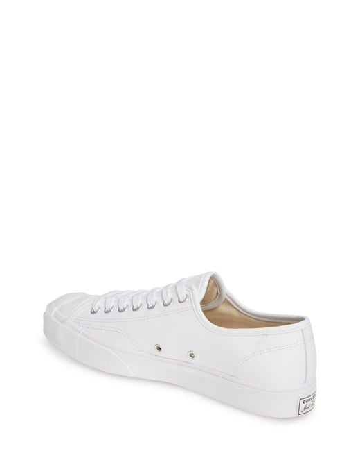 Converse White Jack Purcell Tumbled Leather Casual Sneakers From Finish Line for men