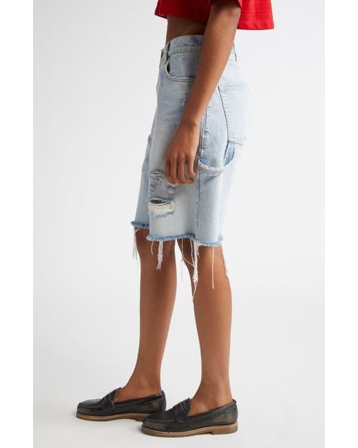 Golden Goose Deluxe Brand Blue Marsha Destroyed Cutoff Denim Bermuda Shorts