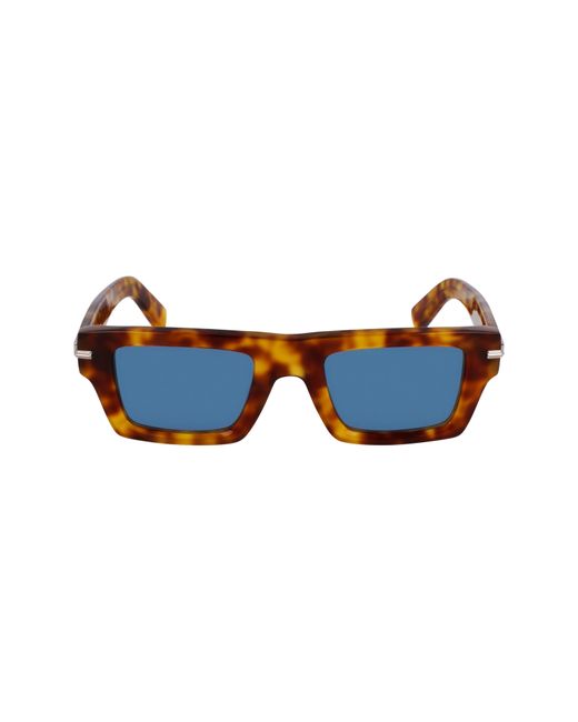 Ferragamo Blue Prisma 50Mm Rectangular Sunglasses for men