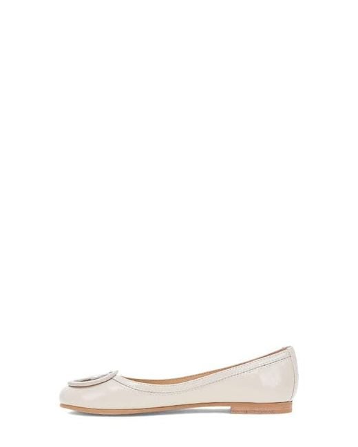 Frye White Carson Logo Ballet Flat