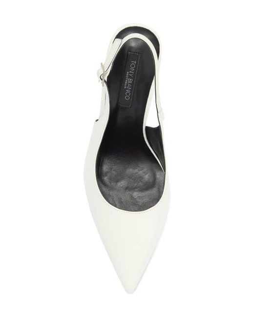 Tony Bianco White Asti Slingback Pointed Toe Pump