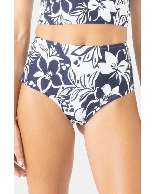 Roxy Blue Oceanside High Waist Bikini Bottoms