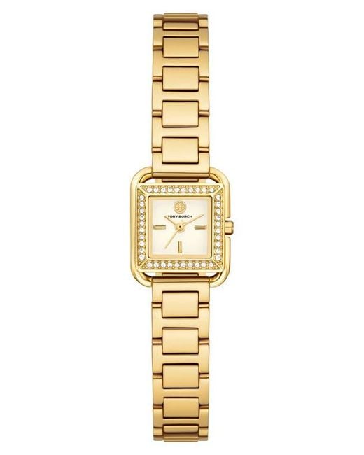 Tory Burch Metallic The Small Kira Crystal Bezel Bracelet Watch, 18Mm X 18Mm