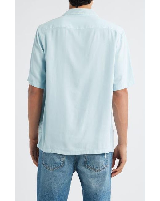 NN07 Blue Julio Embroidered Button-Up Shirt for men