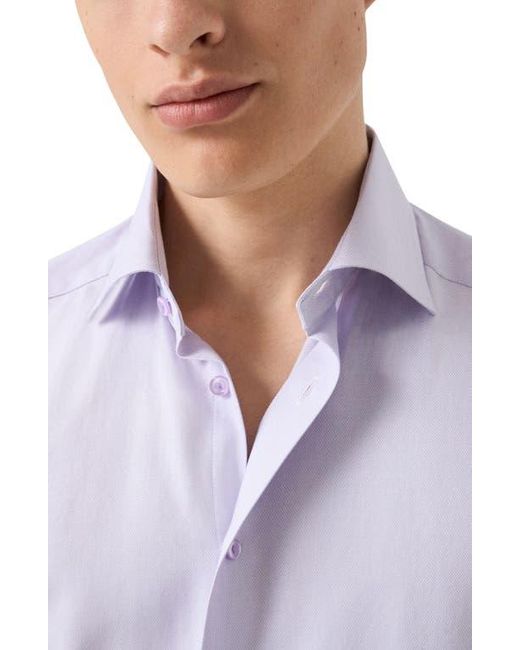 Eton of Sweden Blue Contemporary Fit Textured Cotton Dress Shirt for men