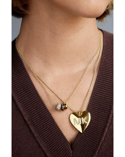 BaubleBar White Custom Initial Enamel Heart Pendant