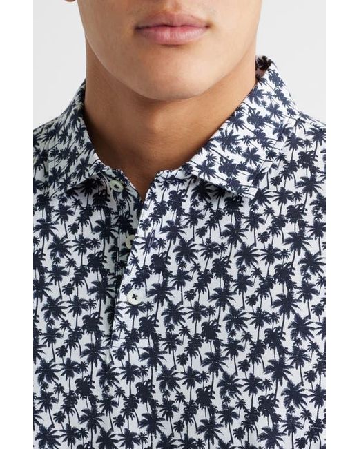 Bugatchi Blue Victor Ooohcotton Palm Tree Print Polo for men