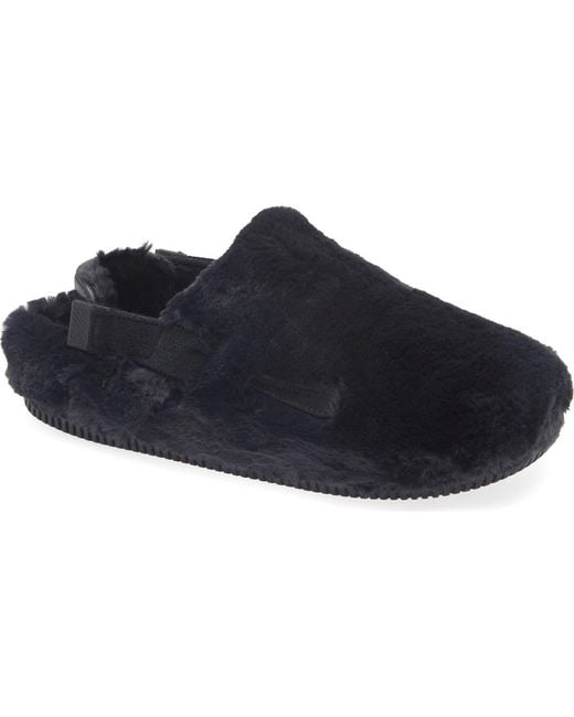 Nike Blue Calm Faux Fur Mule