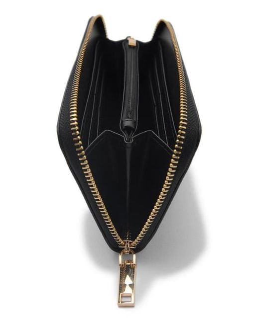 Mango Black Croc Embossed Faux Leather Wallet