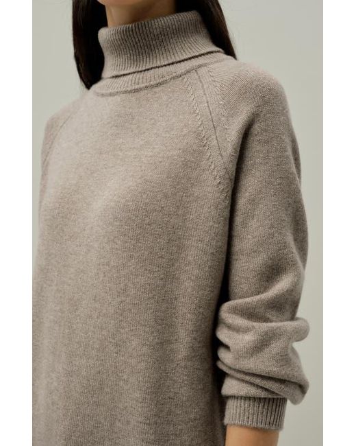LILYSILK Natural Wool-Cashmere Turtleneck Sweater Dress