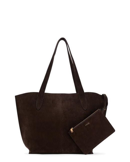 Mango Brown Suede Shopper Bag