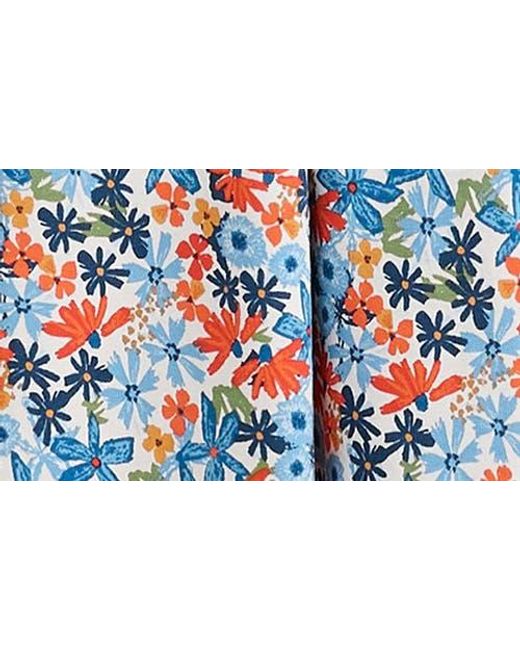 Seasalt Cornwall Blue Veronica Print Stretch Organic Cotton Midi Dress