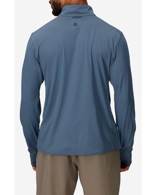 Marmot Blue Airexchange Solarshield Upf Quarter Zip for men