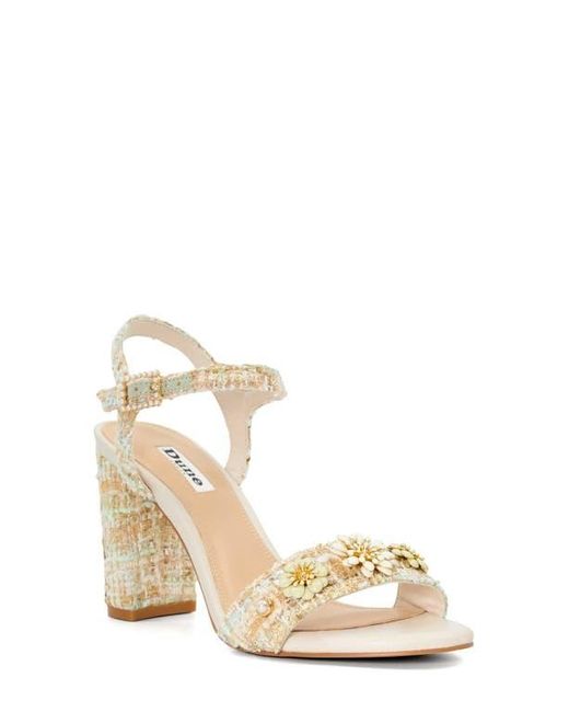 Dune Natural Mention Ankle Strap Sandal