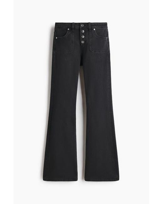 H&M Black Flared Regular Jeans