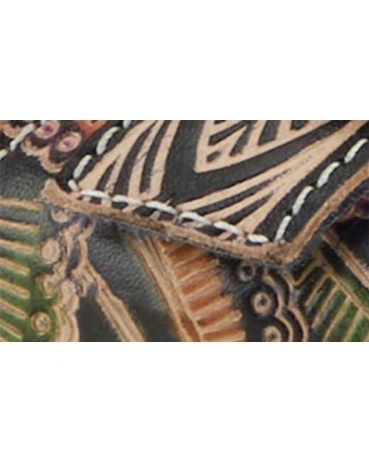 Spring Step Brown Glaze Platform Slide Sandal