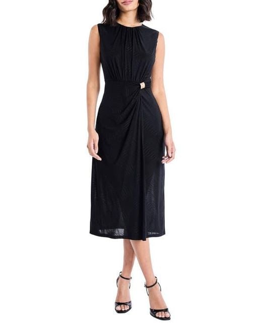 Maggy London Black Sleeveless Midi Dress