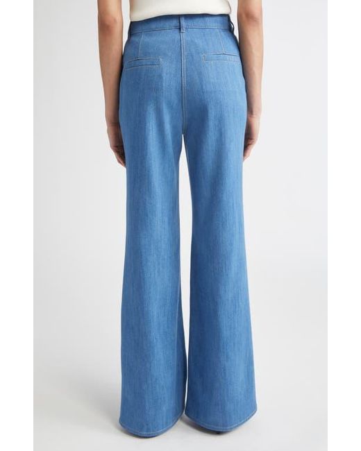 Akris Punto Blue Celia High Waist Wide Leg Jeans