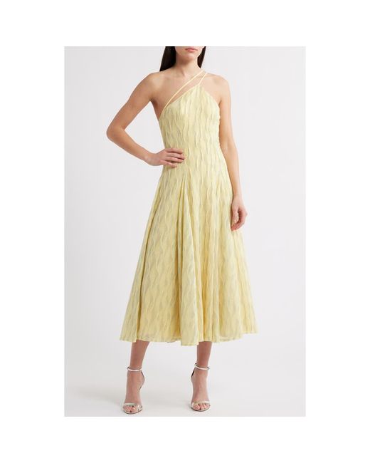 Black Halo Women's Yellow Athena Metallic A-Line Dress - benaras.co Black Halo Women's Yellow Athena Metallic A-Line Dress - benaras.co
