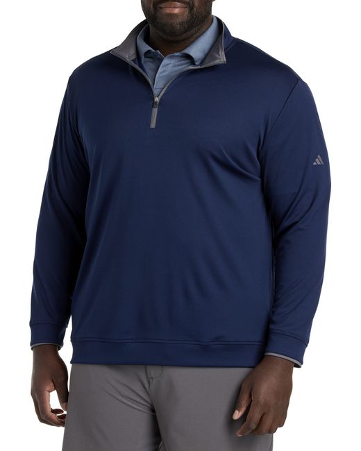 Adidas Blue Big & Tall 1/4-Zip Performance Pullover for men