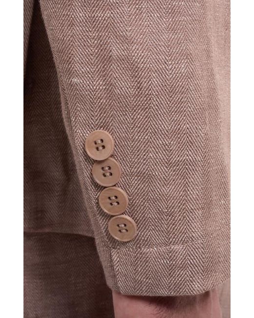 Bugatchi Brown Linen Safari Jacket for men