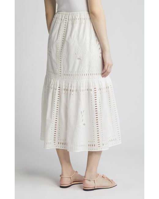 Rails White Prina Cotton Eyelet Skirt