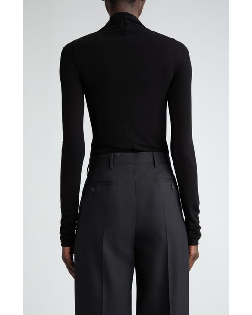 Rick Owens Black Prong Inset Stretch Jersey Top