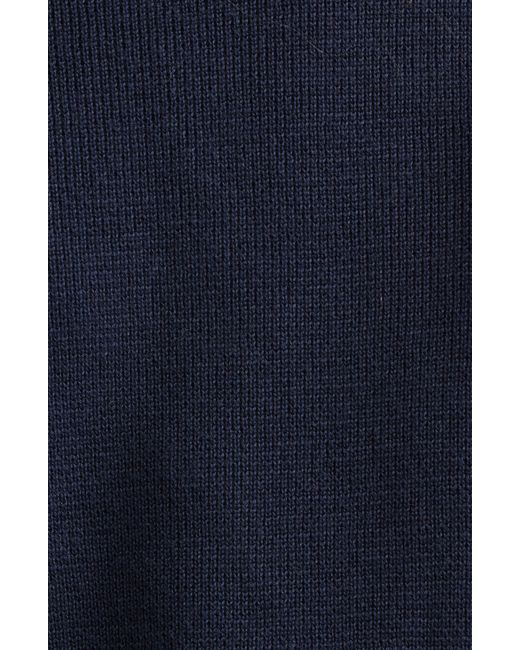 Bottega Veneta Blue Wool Rib Quarter Zip Sweater