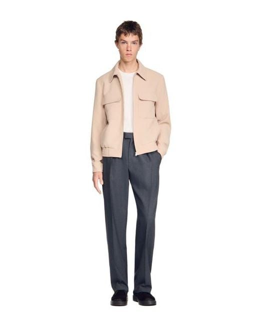 Sandro Multicolor Waffle-Effect Zip-Up Jacket for men