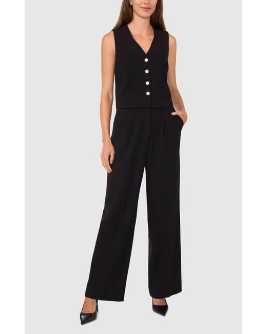 Halogen® Black Rhinestone Button Vest