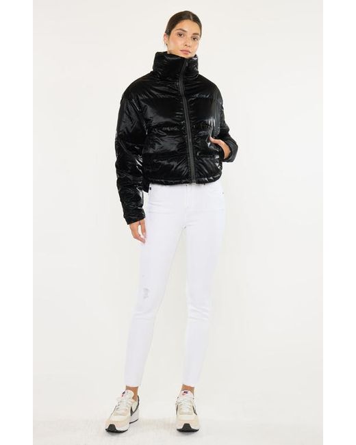 Kancan Black Lux Cropped Puffer Jacket