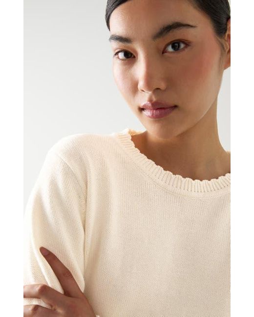 L.K.Bennett Natural Sandy Relaxed Cotton & Cashmere Sweater