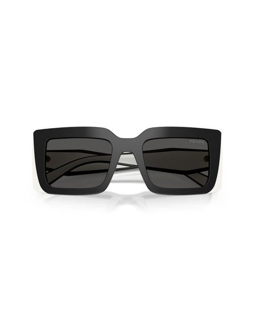 Prada Gray 52Mm Rectangle Sunglasses