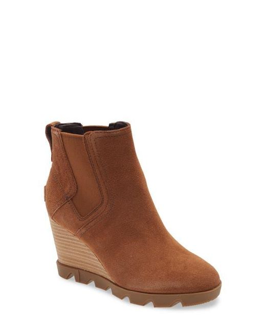 Sorel Joan Uptown Waterproof Wedge Chelsea Boot in Brown Lyst